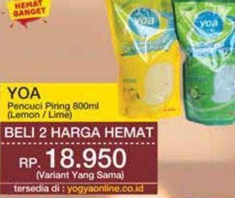 Promo Harga YOA Pencuci Piring Lemon, Lime 800 ml - Yogya