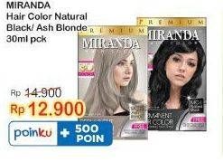 Promo Harga Miranda Hair Color MC1 Natural Black, MC16 Ash Blonde 30 ml - Indomaret
