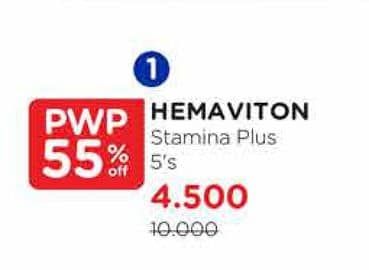 Promo Harga Hemaviton Multivitamin Stamina Plus 5 pcs - Watsons