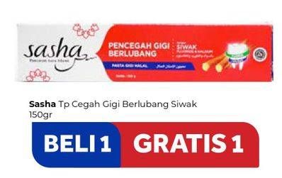 Promo Harga SASHA Toothpaste Pencegah Gigi Berlubang 150 gr - Carrefour