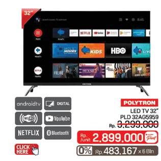 Promo Harga Polytron PLD 32AG5959 HD Android LED TV 32 Inch  - LotteMart