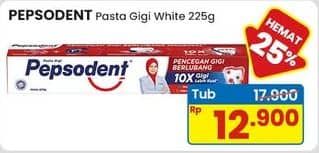 Promo Harga Pepsodent Pasta Gigi Pencegah Gigi Berlubang White 225 gr - Indomaret
