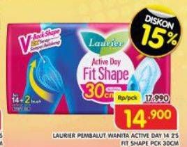 Promo Harga Laurier Active Day Fit Shape 30cm 16 pcs - Superindo
