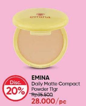 Promo Harga EMINA Daily Matte Compact Powder 11 gr - Guardian