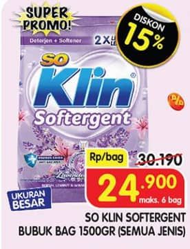 Promo Harga So Klin Softergent All Variants 1500 gr - Superindo