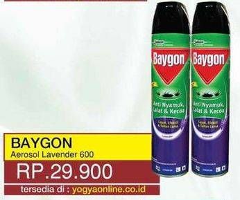 Promo Harga BAYGON Insektisida Spray Lavender 600 ml - Yogya