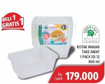 Promo Harga GREEN LEAF Kotak Makan per 12 pcs 800 ml - Lotte Grosir