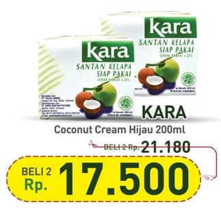 Promo Harga Kara Coconut Cream (Santan Kelapa) 200 ml - Hypermart