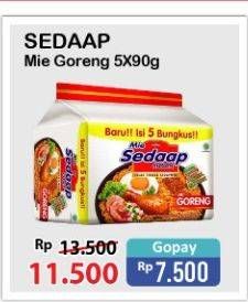 Promo Harga SEDAAP Mie Goreng Original per 5 pcs 90 gr - Alfamart