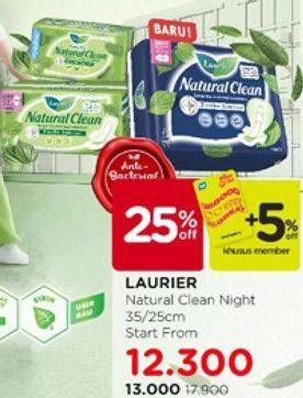Promo Harga LAURIER Natural Clean 25cm /Night 35cm  - Watsons