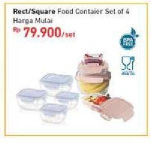 Promo Harga TRANSLIVING Food Container per 4 pcs - Carrefour