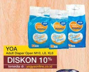 Promo Harga YOA Adult Diapers L8, M10, XL6 6 pcs - Yogya