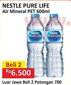 Promo Harga Nestle Pure Life Air Mineral 600 ml - Alfamart