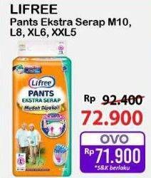 Promo Harga Lifree Popok Celana Ekstra Serap XXL5, XL6, M10, L8 5 pcs - Alfamart