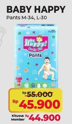 Promo Harga Baby Happy Body Fit Pants L30, M34 30 pcs - Alfamart