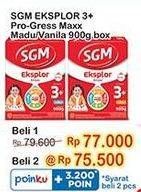 Promo Harga SGM Eksplor 3+ Susu Pertumbuhan Vanila, Madu 900 gr - Indomaret