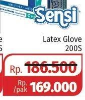 Promo Harga SENSI Latex Glove 200 pcs - Lotte Grosir