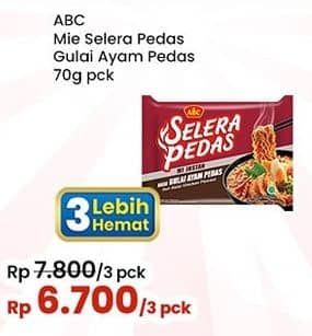 Promo Harga ABC Mie Selera Pedas Gulai Ayam Pedas 70 gr - Indomaret