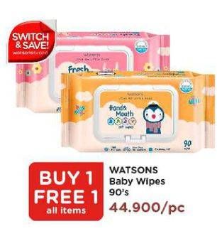 Promo Harga WATSONS Baby Wipes All Variants 90 pcs - Watsons