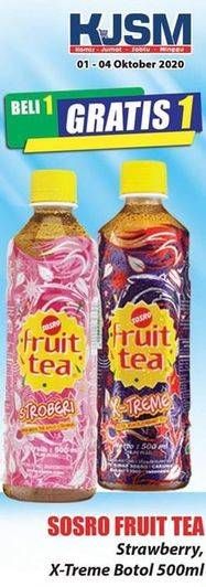 Promo Harga SOSRO Fruit Tea Strawberry, X-Treme 500 ml - Hari Hari