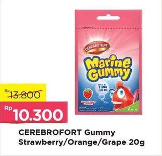 Promo Harga CEREBROFORT Marine Gummy Strawberry, Orange, Grape 20 gr - Alfamart