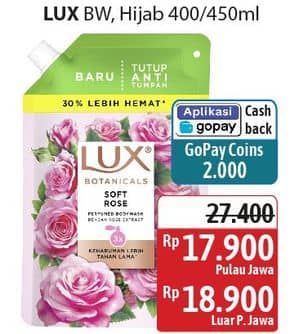 Promo Harga LUX Botanicals Body Wash Soft Rose, Hijab Series Zaitun Madu 400 ml - Alfamidi