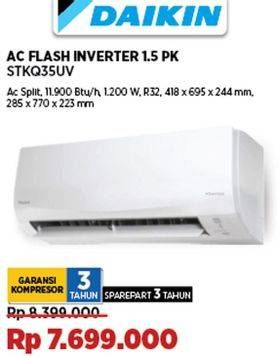 Promo Harga Daikin STKQ35UV AC Flash Inverter 1.5PK  - COURTS