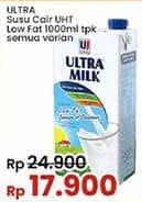 Promo Harga Ultra Milk Susu UHT Low Fat Coklat, Low Fat Full Cream 1000 ml - Indomaret