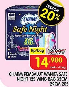 Promo Harga Charm Safe Night Wing 29cm, Wing 35cm 12 pcs - Superindo