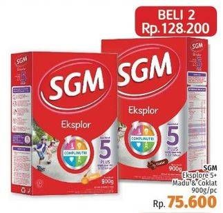Promo Harga SGM Eksplor 5+ Susu Pertumbuhan Coklat, Madu 900 gr - LotteMart
