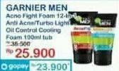 Promo Harga GARNIER MEN Acno Fight Foam Anti Acne/Turbo Light Oil Control Cooling Foam 100ml tub  - Indomaret
