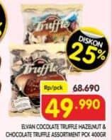 Promo Harga Elvan Chocolate Truffle Hazelnut, Assortment 500 gr - Superindo