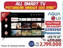 Promo Harga AQUA/LG/POLYTRON/SHARP/SAMSUNG/PANASONIC LED TV 32 Inch  - LotteMart