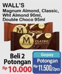 Promo Harga WALLS Magnum Almond, Classic, White Almond, Double Choco 90 ml - Alfamart