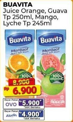 Promo Harga Buavita Fresh Juice Orange, Guava, Mango, Lychee 250 ml - Alfamart