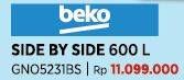 Promo Harga Beko GNO5231GBSG Side By Side Refrigerator  - COURTS
