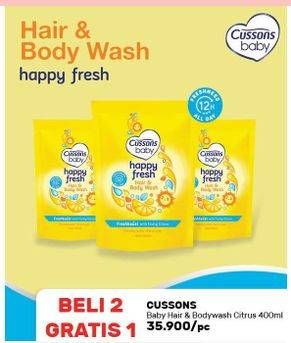 Promo Harga CUSSONS BABY Hair & Body Wash Happy Fresh 400 ml - Guardian