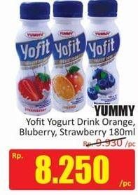 Promo Harga YUMMY Yofit Yogurt Blueberry, Orange, Strawberry 180 ml - Hari Hari