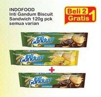 Promo Harga INDOFOOD Biskuit Inti Gandum All Variants 120 gr - Indomaret