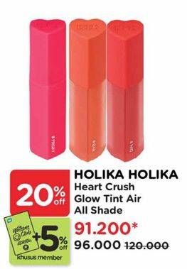 Promo Harga Holika Holika Heart Crush Glow Tint Air All Variants 3 gr - Watsons