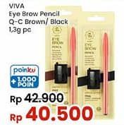 Promo Harga Viva Eyebrow Pencil QC Brown, Black 1 gr - Indomaret