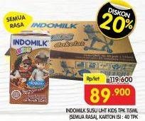 Promo Harga Indomilk Susu UHT Kids All Variants per 40 pcs 115 ml - Superindo