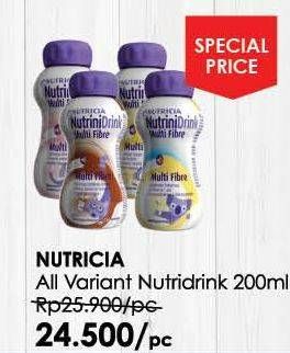 Promo Harga NUTRICIA Nutrinidrink UHT Cokelat, Vanila, Stroberi 200 ml - Guardian