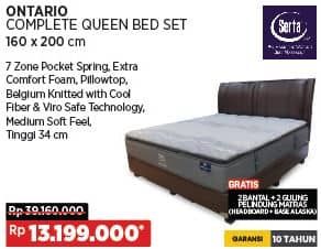 Promo Harga Serta Ontario M22 Complete Queen Bed Set  - COURTS