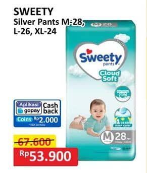 Promo Harga Sweety Silver Pants M28, L26, XL24 24 pcs - Alfamart