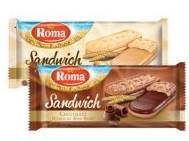 Promo Harga ROMA Sandwich Peanut Butter, Chocolate 216 gr - Carrefour