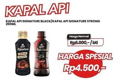 Promo Harga Kapal Api Kopi Signature Drink Original Black Coffee, Strong Black Coffee 200 ml - Carrefour