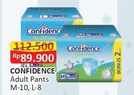 Promo Harga Confidence Adult Diapers Pants L8+2, M10+2 10 pcs - Alfamart