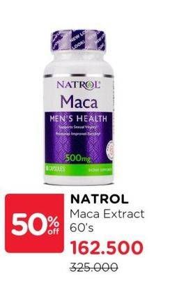 Promo Harga Natrol Maca Extract 500mg 60 pcs - Watsons