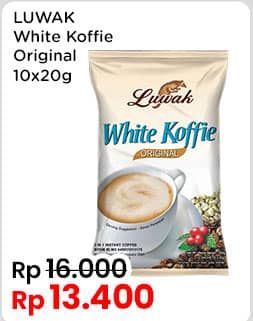 Promo Harga Luwak White Koffie Original per 10 sachet 20 gr - Indomaret